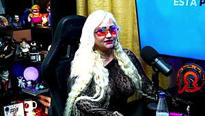 Ruan vibrates milf's nipple, she moans