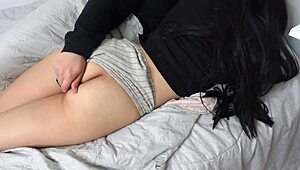 Stepsister Seduces Me In Bed With Lingerie, I Cum On Her Ass