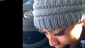 ebony snowboarder gives blowjob