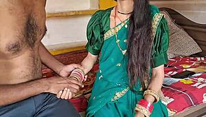 पड़ोस वाली भाभी को ग्रीन साड़ी में चोदा भाभी की चुदाई