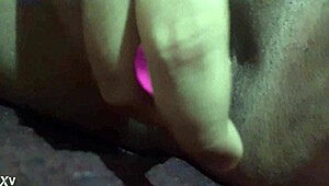 Wow, look at her masturbating with that object!