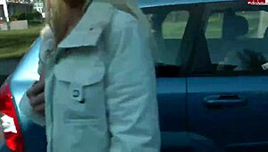 German blonde teen appears naked in public