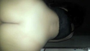 stepmom sits eagerly on stepson's impressive size