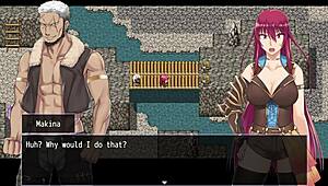 Makina Modder H-Scene 02 - Fallen Makina is tied up and convinces bandit leader Bardo to allow her to become his woman through dogeza the use of her throat pussy and a massive facial