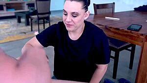 Milf giving hot closeup eye contact blowjob cum in mouth