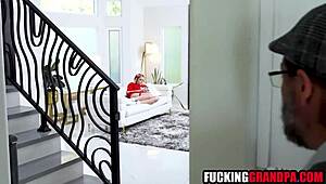 Teen loses virginity to step grandad in taboo fuck