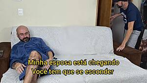 cuckold husband invites friend to watch and join wife sex