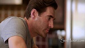 Trusty and handsome plumber fixes leaking pipes