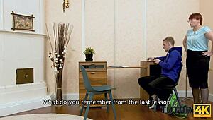 Tutor4k pretty tutor forgets lesson and copulates with student