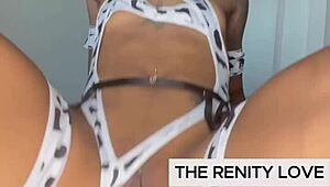 Serenity love masturbates with toys in ebony solo compilation