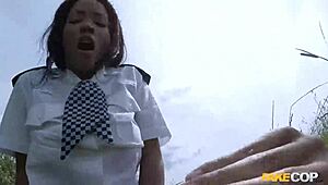 Rookie cop in threesome