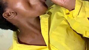 milking my big cock on the desk with cum on tits 😈