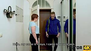 Tutor4k pretty tutor forgets lesson and copulates with student