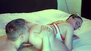 prurient man pisses on his wife and fucks her ass rough 😈