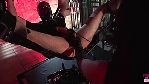 Brunette Ties Guy Up, Rides His Cock and Strapon