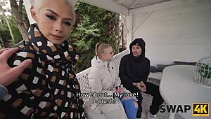 Swap4K Kinky Couple Fucks Young 18+ Girl After Feet Massage While Cuckold Boyfriend Watches