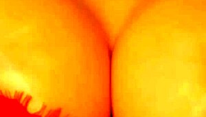 hot brunette teases tits and plugs ass