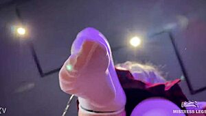 POV of big mistress ass facesitting and foot gagging.