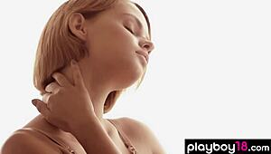 Perfect Brunette Teen Ariel Sensual Striptease Session