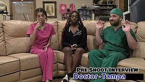 student interns giggling during dr tampa's hospital session