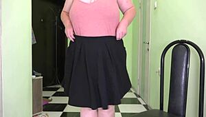 Mature MILF in Stockings Jumps Rope Shakes Big Boobs and Fat Booty Saggy Tits Bounce Fetish