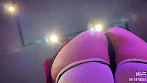 POV of big mistress ass facesitting and foot gagging.