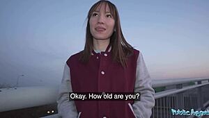 public agent - hot brunette dances for me in public before i fuck her hard