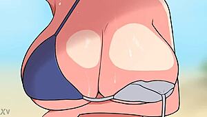 Uzaki Hana Engages In Intense Beach Sex With Cumshots And Titty Fucking. Missionary Positions Highlight Her Big Tits.