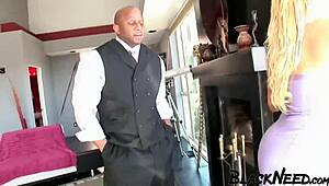 interracial sex video with a blonde real estate broker featuring big black cock and sloppy deepthroat