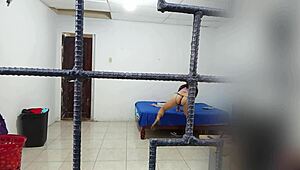 Latina Amateur Flashes Tits Home!