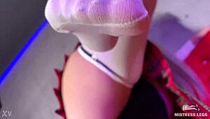 POV of big mistress ass facesitting and foot gagging.