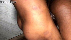 Slim babe squirts hard on kitchen floor