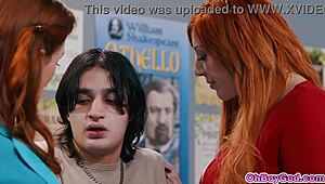 Elias discovers teacher Siri Dahl's threesome with stepmom Lauren Phillips