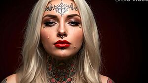 devils smoking fetish with lipstick and monster vibes