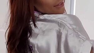 Homemade betrayal in marital bed with athletic latina amateur. She gives blowjob and flashes big natural tits.