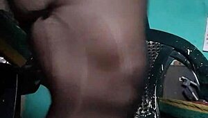 A teen shemale in an amateur setting