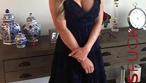 Busty blonde milf ellie lilly strips naked for casting