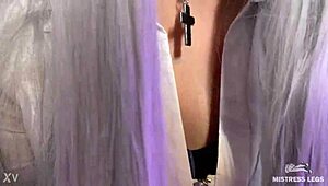 POV of big mistress ass facesitting and foot gagging.