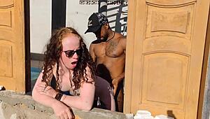 Engaged Couple Whipped During Construction Work