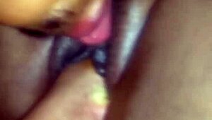 He LICKS the JUICY PUSSY of the BLACK BBW woman deliciously during homemade massage