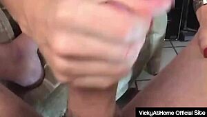 Hot Blonde Vicky Vette Fills Her Cunt With Her Lover's Hard Dick