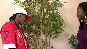 Nyomi inspects her assistant's cock in various positions