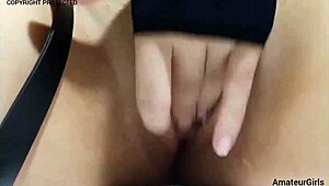 Naughty Teen Girl Massages Her Soft Pussy While Waiting for Cock to Fuck