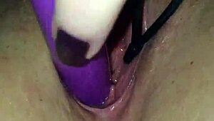 the wet wife enjoys lesbian masturbation in her private moment.