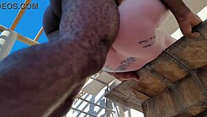 Engaged Couple Whipped During Construction Work