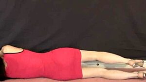 The asian ladyboy drops her pink zipper dress and mask