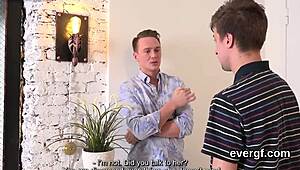 Bankrupt boyfriend allows sexy friend to fuck ex-girlfriend for money