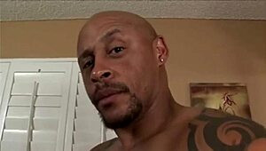 Ebony BBW v ribiških nogavicah dobi curenje na velike joške