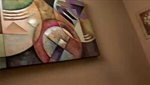 ebony bbw in fishnet stockings gets cumshot on big tits