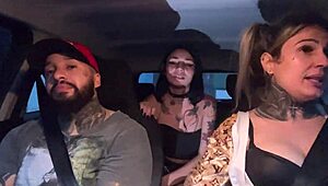 Driver Sucks 18yo Passenger's Small Tits to Orgasm in Car